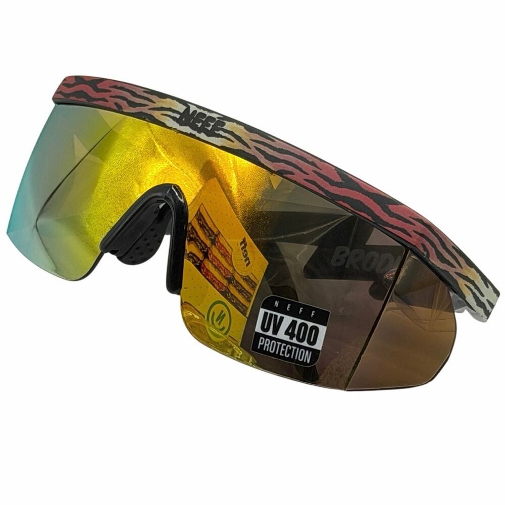 NEFF Men's Brodie Wrap Around Sport UV400 Sunglasses Tiger Stripes